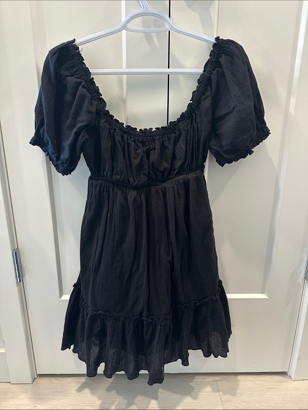 Sunday Best Black Babydoll Milkmaid Dress 100% Cotton - Picture 5 of 5